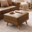 Repose-pieds rembourré de style Mid-Century de 29,7 po de large Havens, repose-pieds en similicuir avec pieds en bois massif, tabouret de table basse pour le salon, la chambre à coucher et le vestibule-2135632856