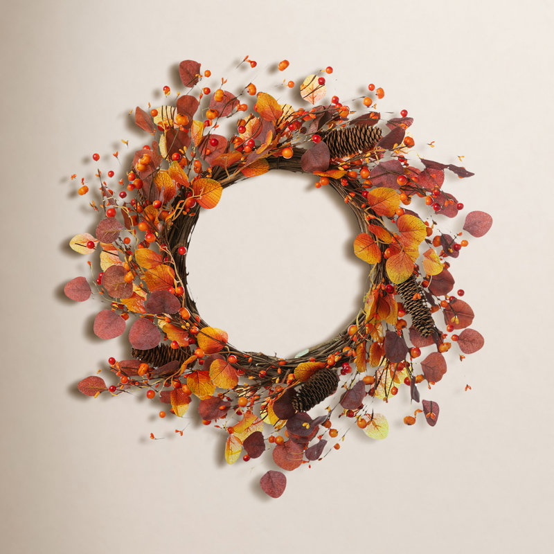 Couronne d'automne 22 po Eucalyptus & Berry