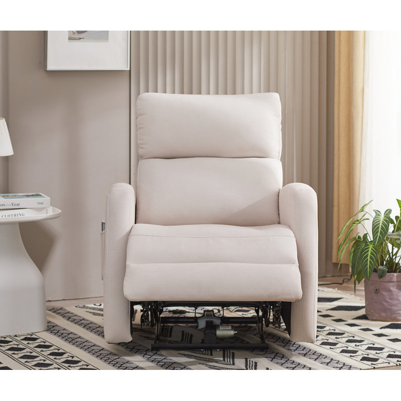 Alaine Upholstered Power Recliner, Beige