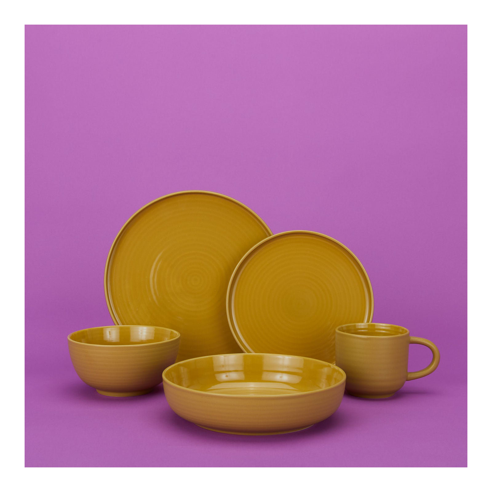 Hirma Stoneware Coffee Mug, Mustard
