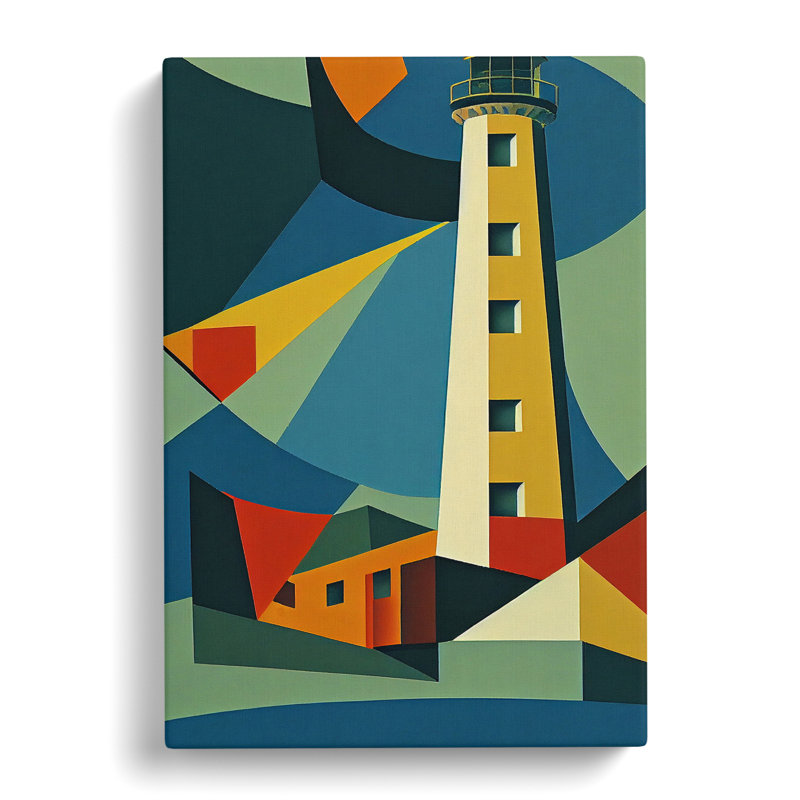Lighthouse Cubism - Wrapped Canvas, 76cm H x 50cm W x 3cm D