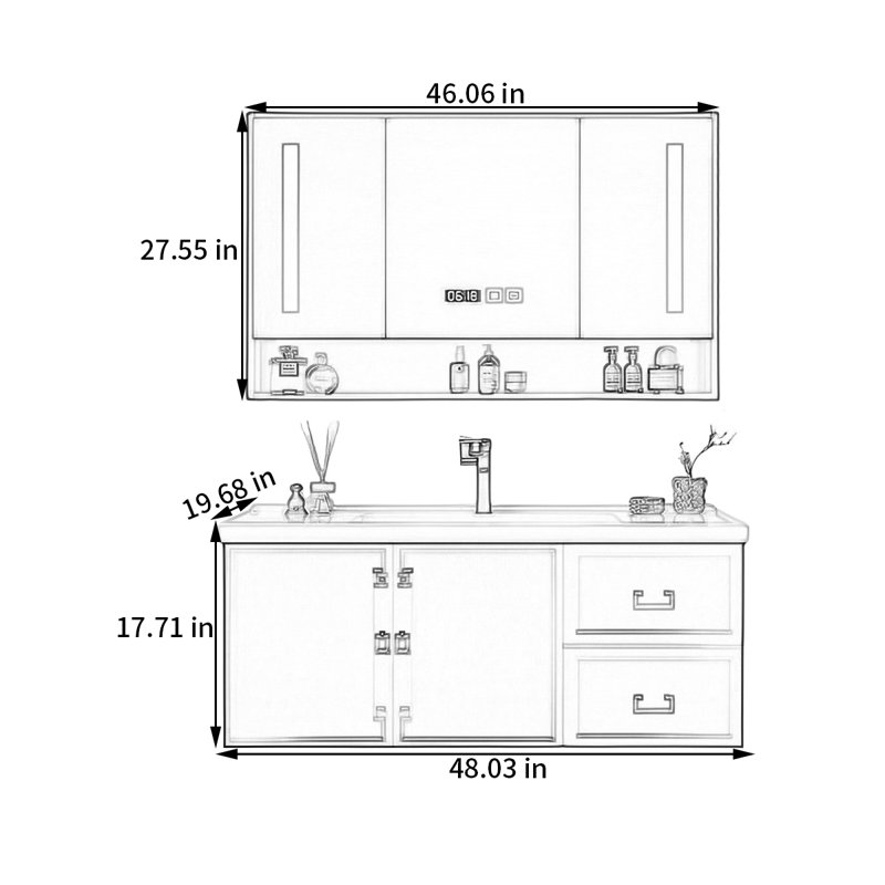 New Chinese style smart bathroom cabinet