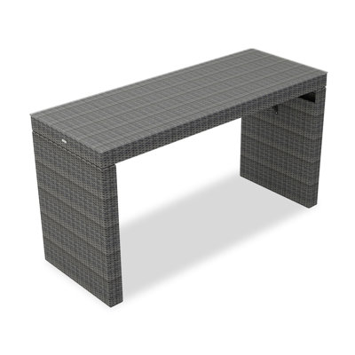 Suffern Rectangular Glass Outdoor Bar Table
