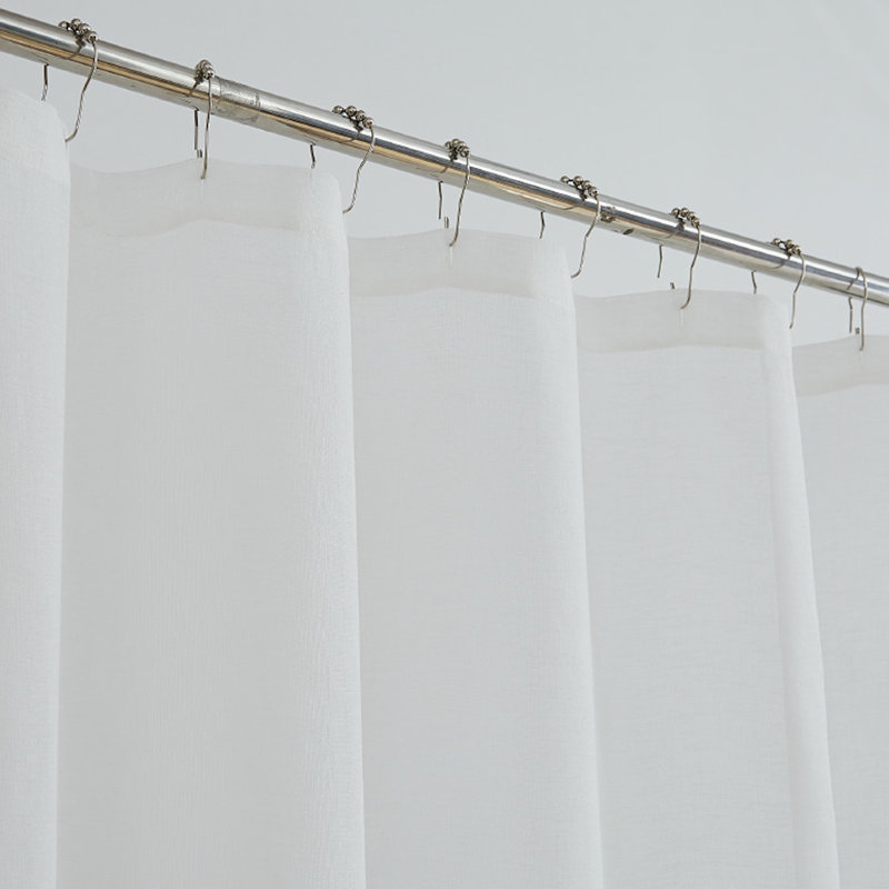 Rideau de douche simple en velours Sarbaugh, Blanc