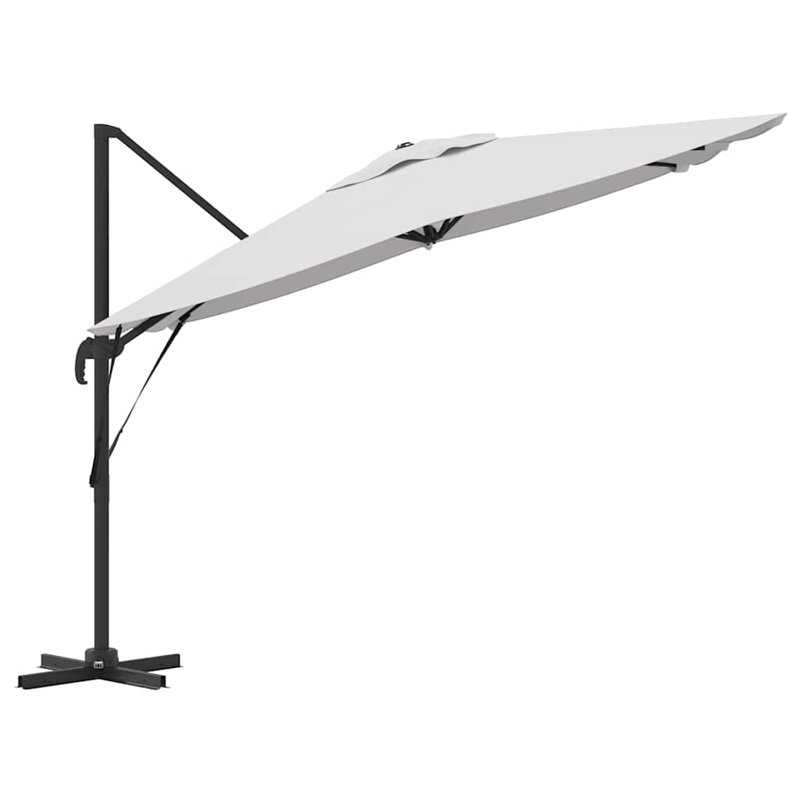 Cantilever Parasol with Pulley Lift, 265cm H x 285cm W x 285cm D, Beige