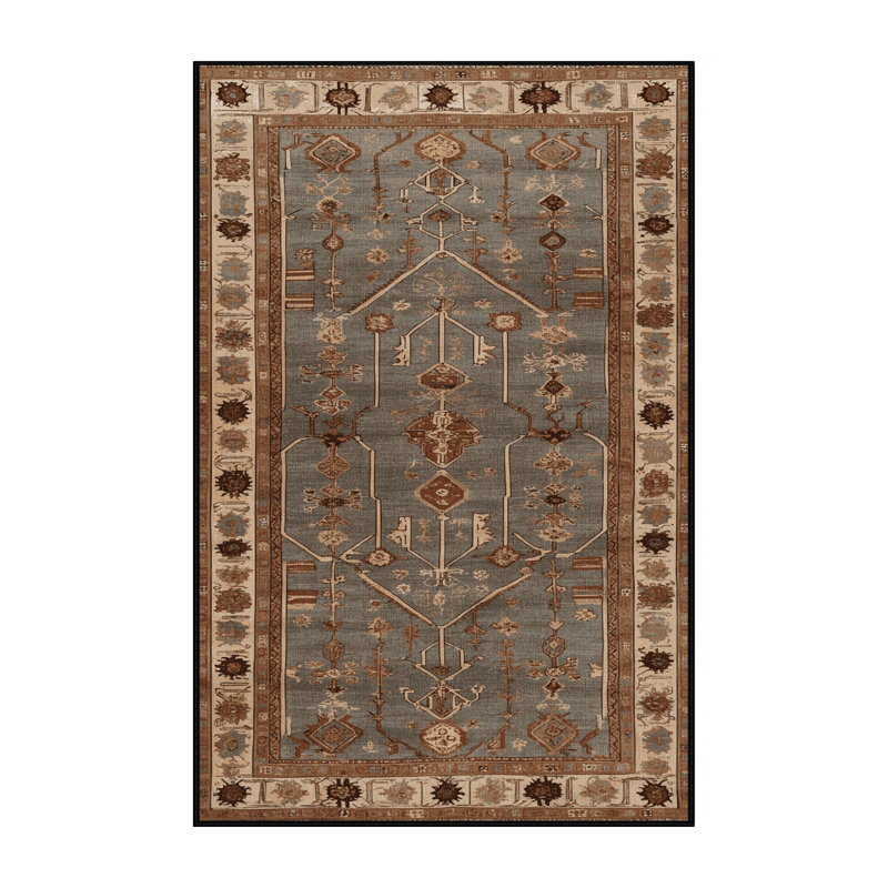 Tapis brun turc lavable à la machine, Rectangulaire 8 pi x 10 pi