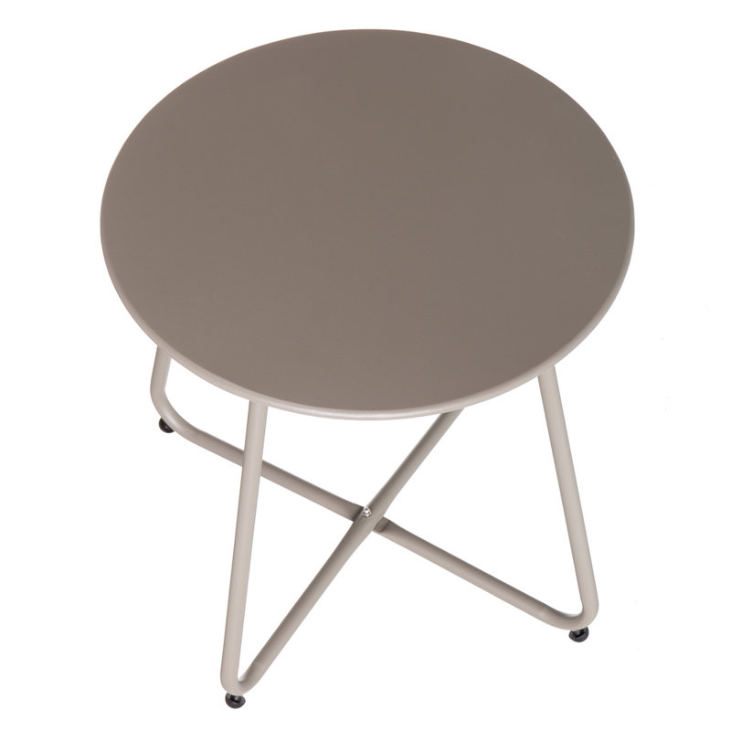 Chambliss Round Metal Outdoor Side Table , 45cm W 45cm D, Dark Brown