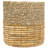 Set Of 3 Tan And Brown Twist Woven Round Storage Baskets 13.75"