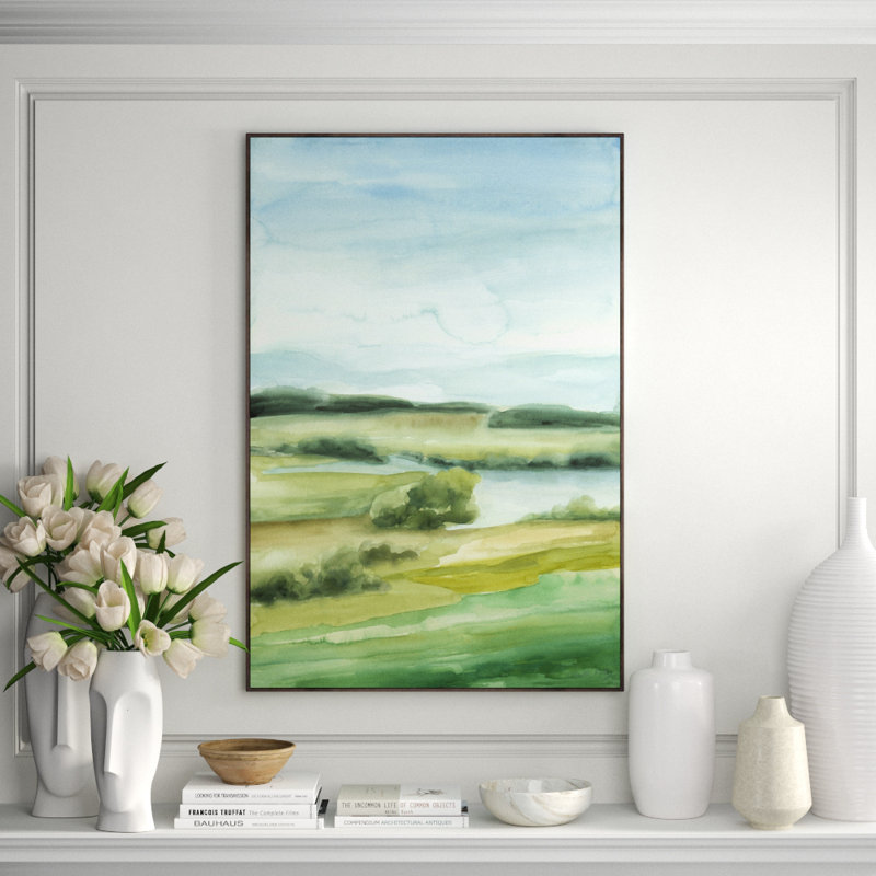 Green Ocean I Print by Giselle Kelly, Image Brush Gel, 55.5" H x 37.5" W x 1.5" D