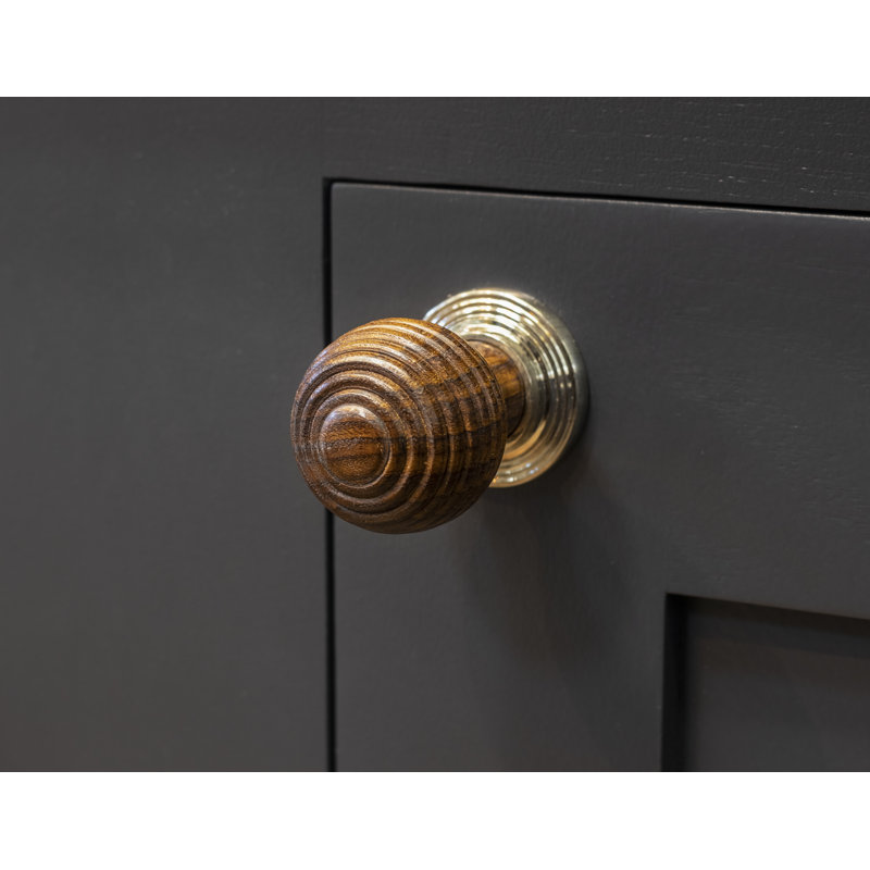 Beehive Cabinet Round Knob, Polished Nickel, Rosewood