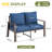 2-Seater Outdoor Patio Loveseat – All-Weather Aluminum Frame with Premium Cushions-701850018