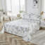 Ensemble de draps-housse 100% coton égyptien, ensemble de literie 4 pièces à aquarelle bleue luxueuse à densité de tissage 800 fils, pour chambre d'amis-128817912