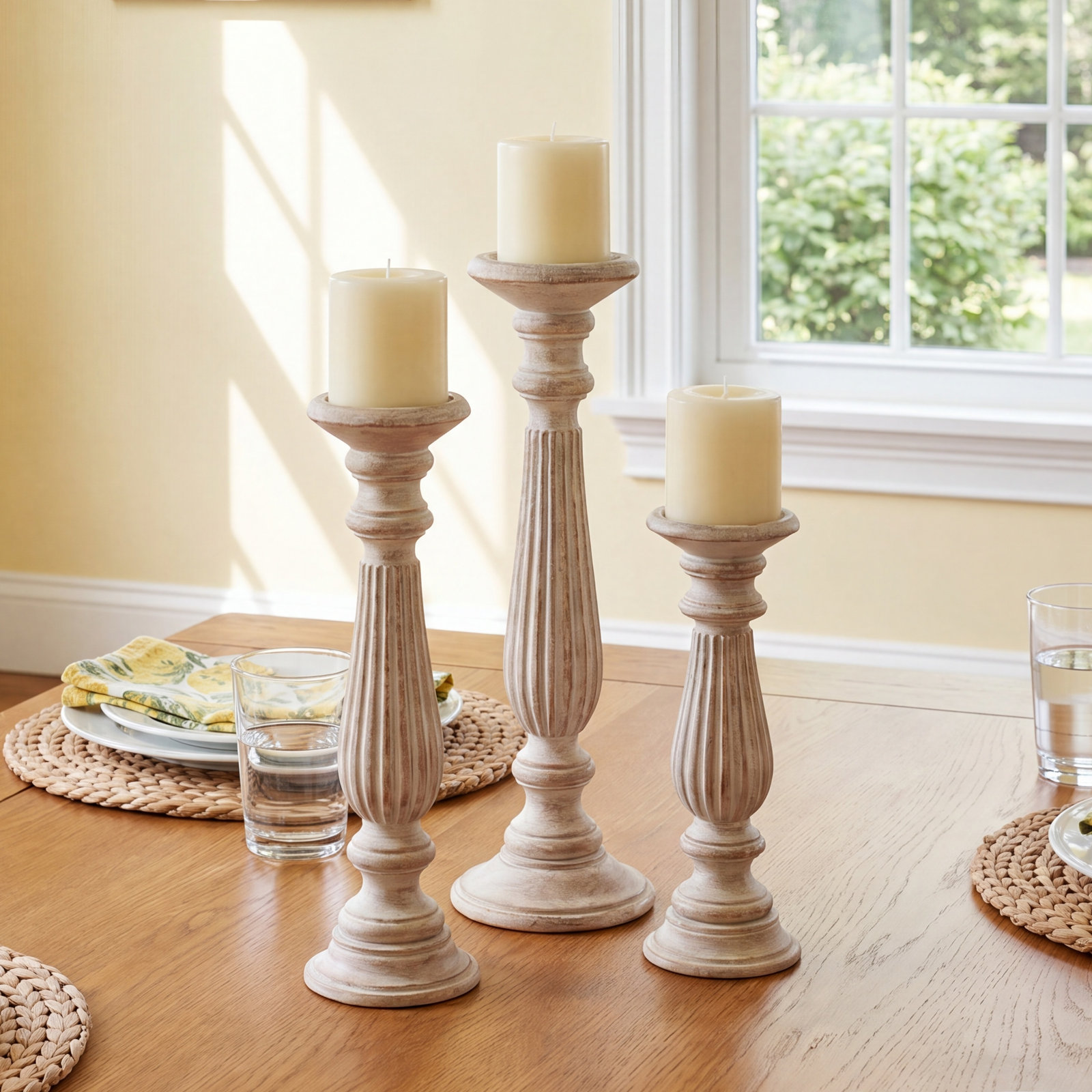 Soteria 3-Piece Wood Candlestick Set