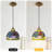 1-Light Mini Stained Glass Pendant Light