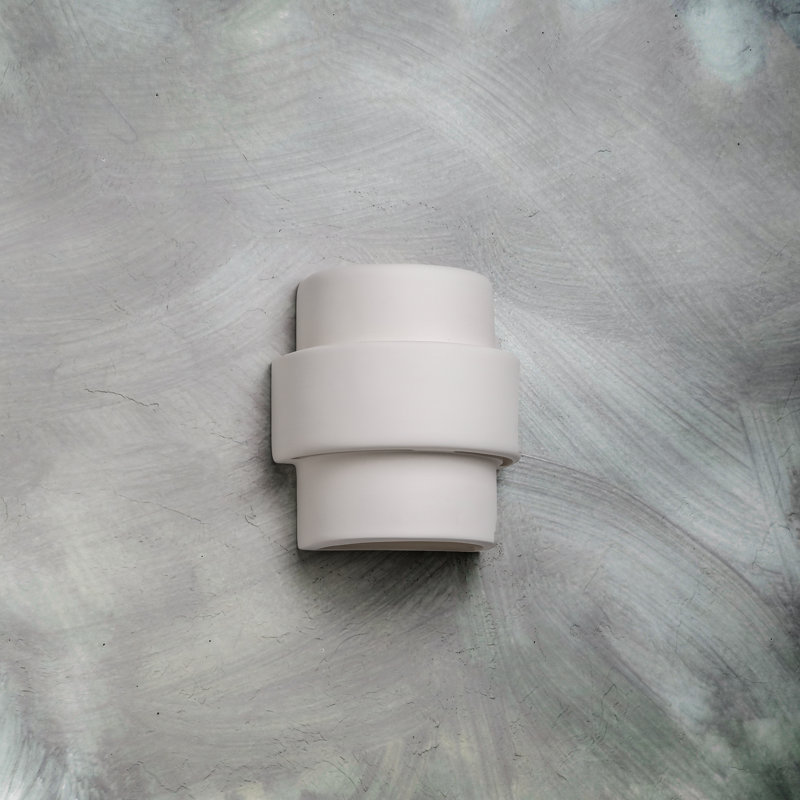 Chiyeko Ceramic Wall Light, LED Bulb Included, 9" H x 8" W x 5" D, White
