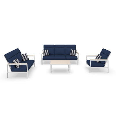 Townsend 4 Person Seating Group With Sunbrella Cushions by Birch Lane