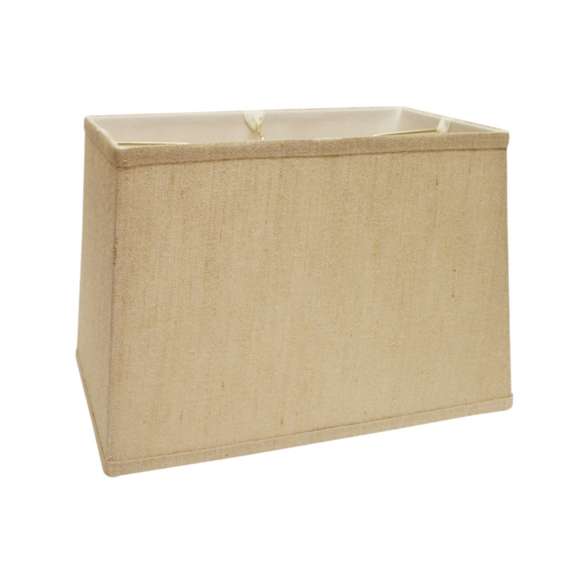 Golden Fiber Throwback Rectangle Burlap Lampshade, 11" H x 18" W x 11" D