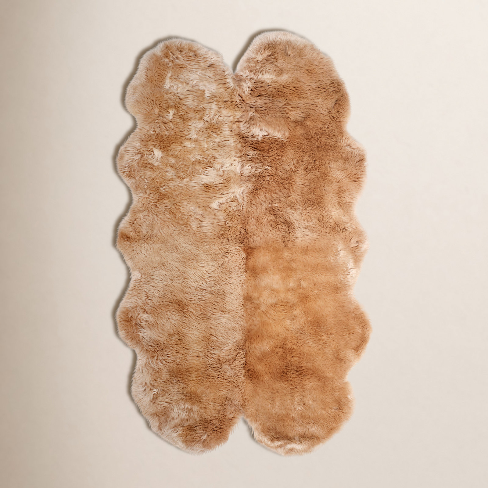 Pavlova Natural Beige Handmade Sheepskin Rug, Rectangle 3'7" x 6'