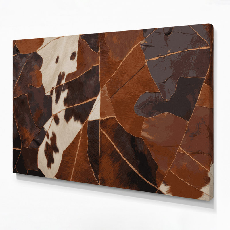Southwestern Patterns Cowhide Pattern 208 Brown Canvas Wall Art, 12" H x 18" W