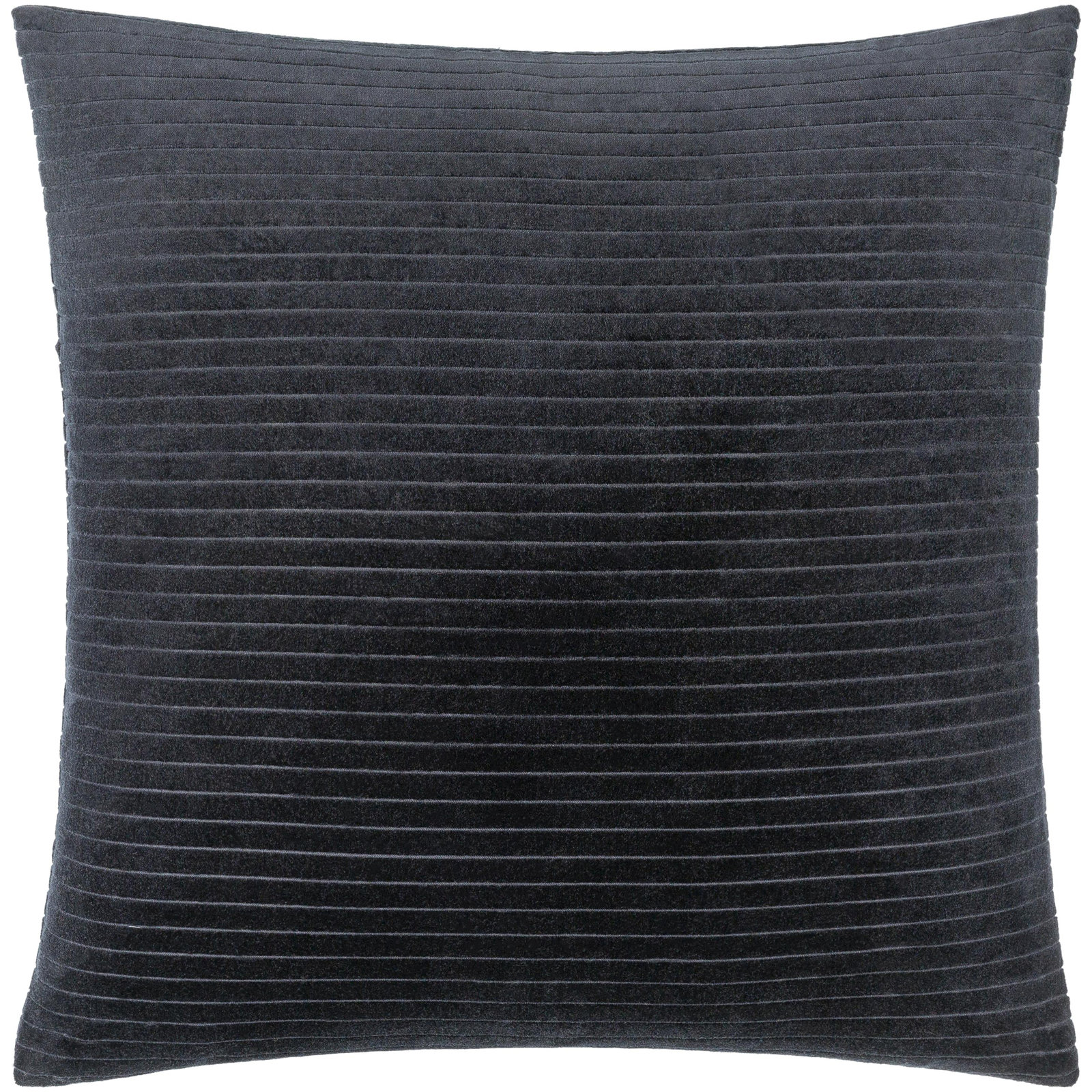 Cotton Throw Pillow, Down, Black, 20" x 20"
