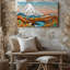 Reproduction d'art sur toile, "Un paysage stylisé vibrant"-1795389226