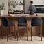 Tabourets de bar et de comptoir rembourrés H 27,36 po, ensemble de 4 chaises d'îlot de cuisine modernes avec structure en métal -130898636-131405092