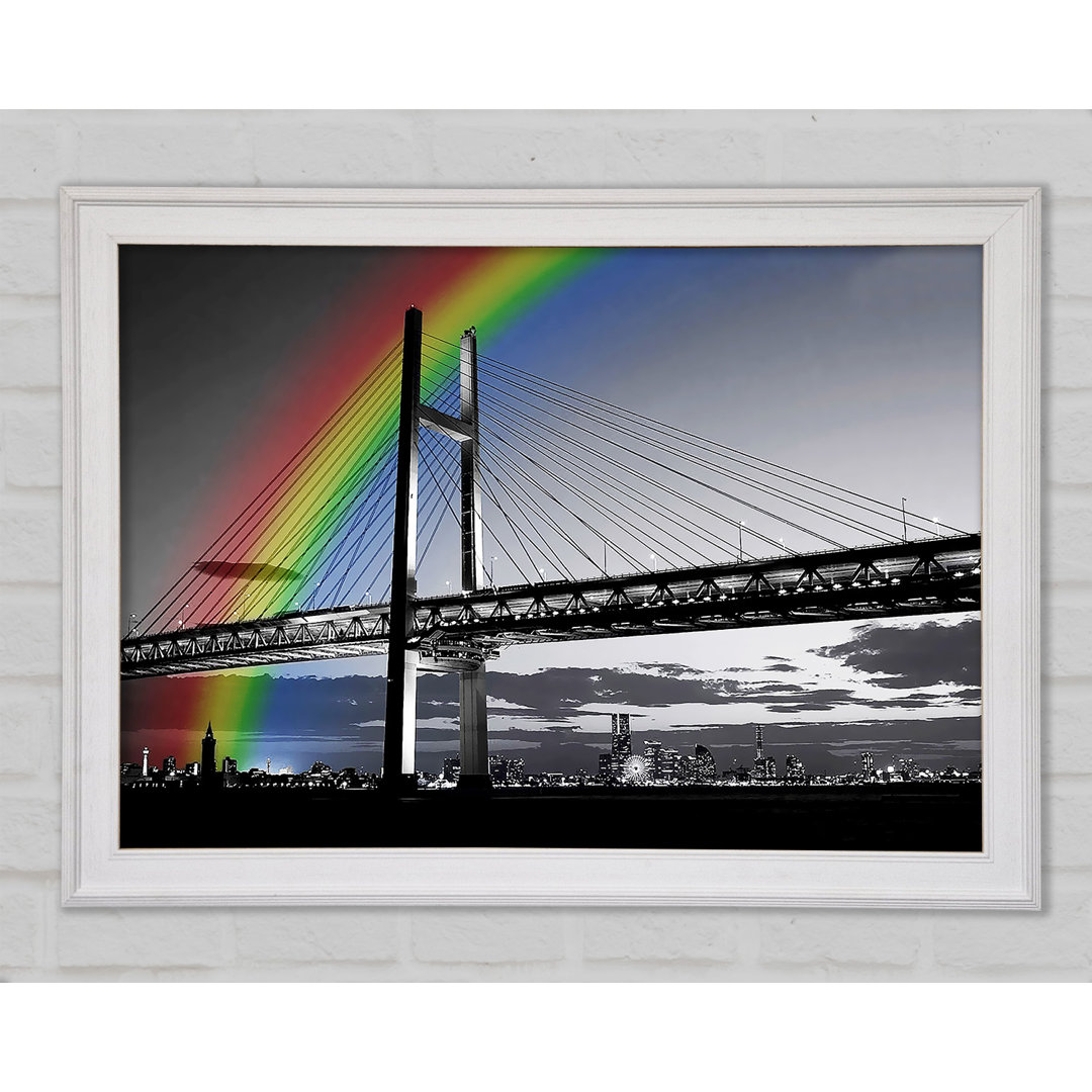 NYC Regenbogenbrücke B N W - Einzelne Bilderrahmen Kunstdrucke