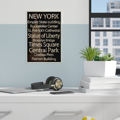 Ehme «New York City», art textuel sur bois