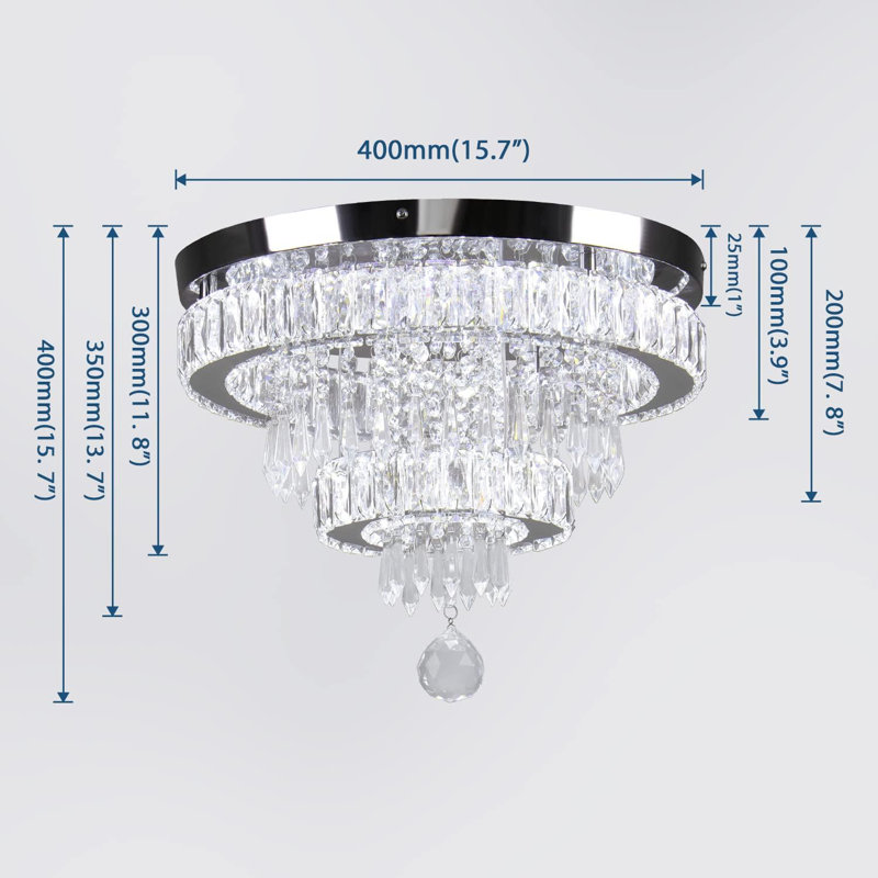 Lustre encastré à DEL 15,7 po Chandeliers