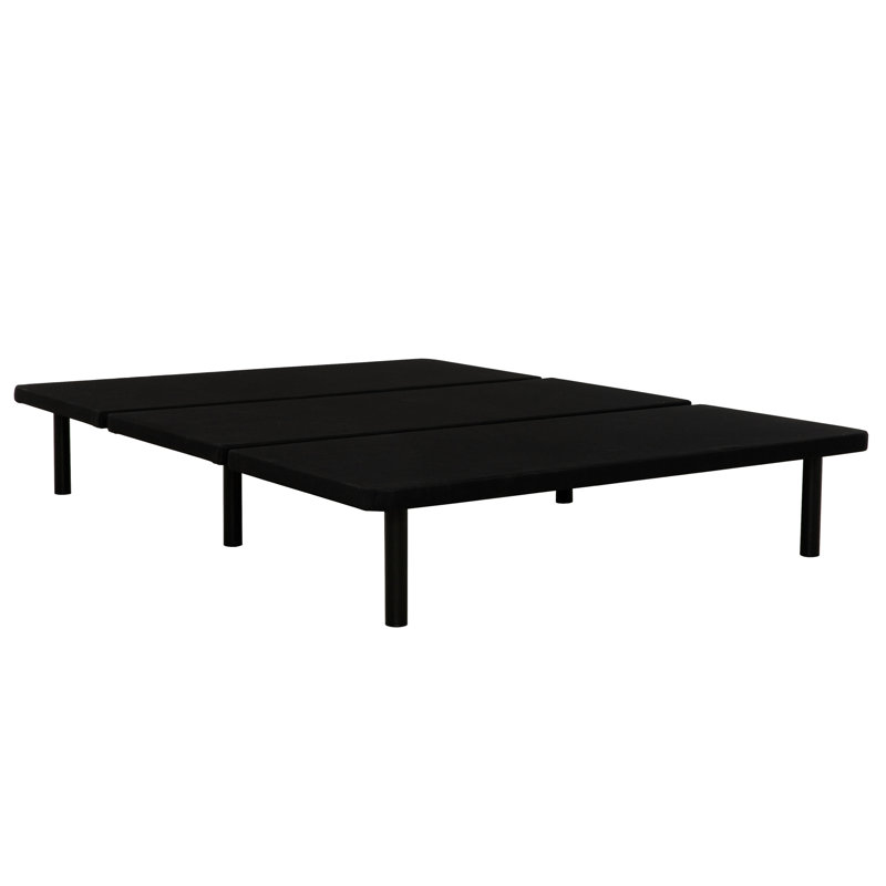 Twin-Size Bed Frame, Black Upholstered Platform Bed, Simple And Clean Design, Underbed Storage, Mattress Support, For Dorms, Stress- Setup Metal Base, Modern Steel, Ample Space, Comfortable Sleep,