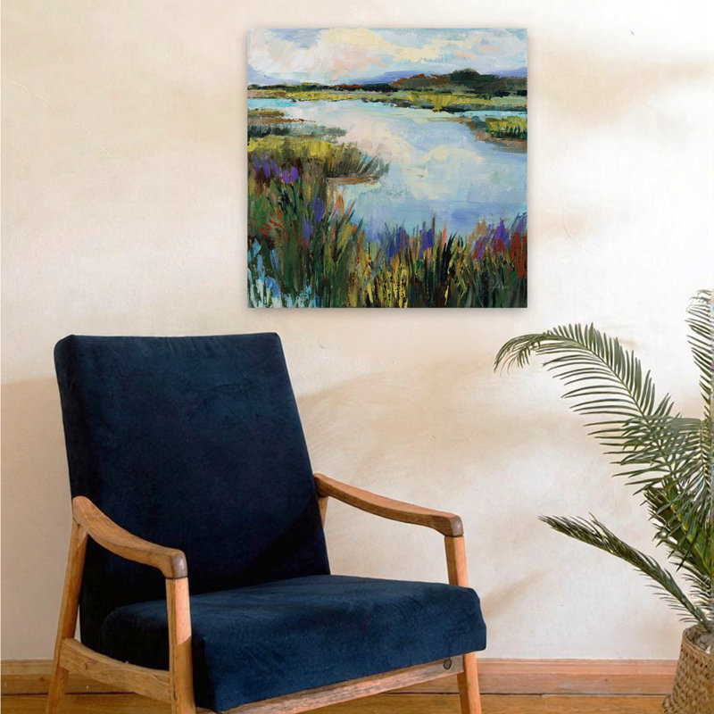Art floral contemporain trouvé, H 24 po x l 24 po