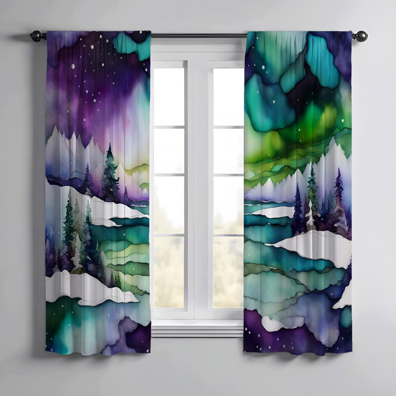 Paire de rideaux semi-transparents en polyester Earnice, L 40 po x L 82 po