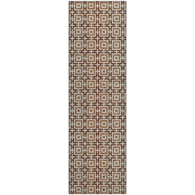 Premium Machine Washable Paullette AMF139 Paprika Rug, Runner 2'3" x 7'6"