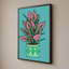 «Pots Plant On Teal III» par Jen Bucheli - impression sur toile