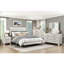 Grand lit contemporain Dusty en chêne gris, avec tête de lit à motif de lignes et rails pour finition de lit de style chambre à coucher, complet-2131844538