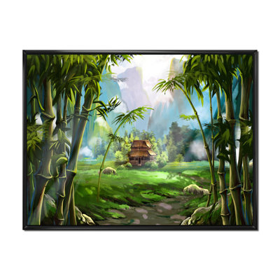 «The House In Bamboo Forest», reproduction sur toile