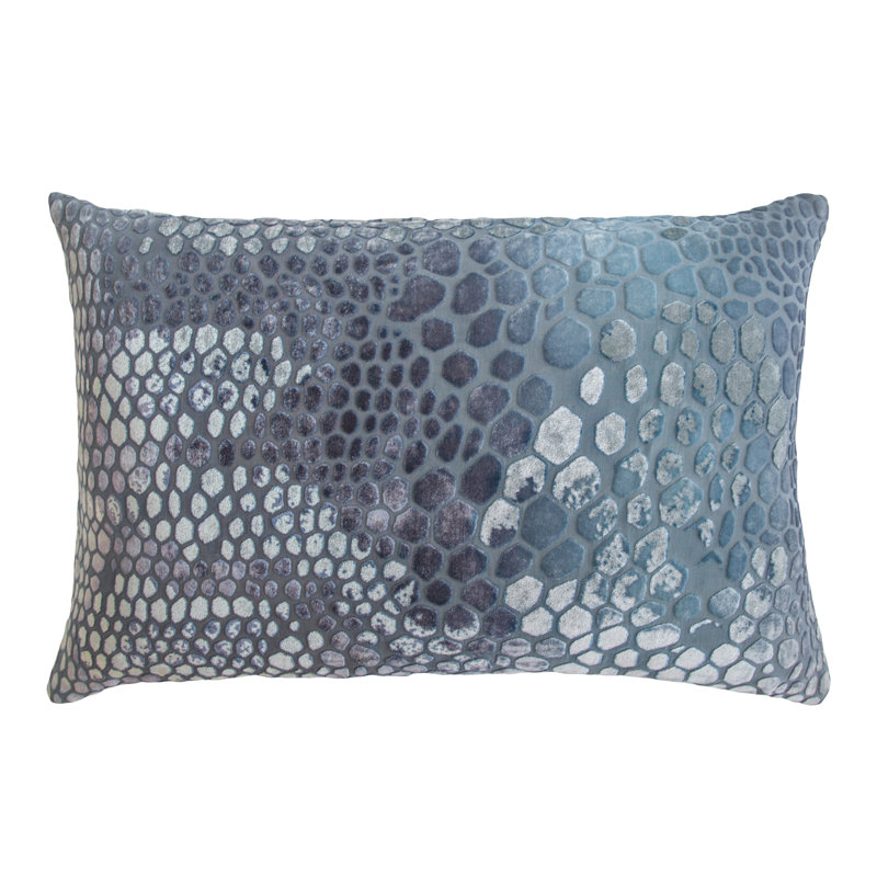 Snakeskin Square Velvet Pillow Cover & Insert, Basil, Rectangle 14"H x 20"W