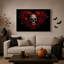 «Red Rose Heart» en forme de couronne entourant un art d'Halloween sur toile-1741668289