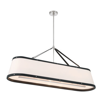 Libby Langdon Custinne 47.5'' Polished Nickel Linear Oval Chandelier