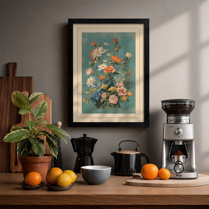 Arrangement Botanical - Framed Print, A3 - 42.0 x 29.7 cm, Black