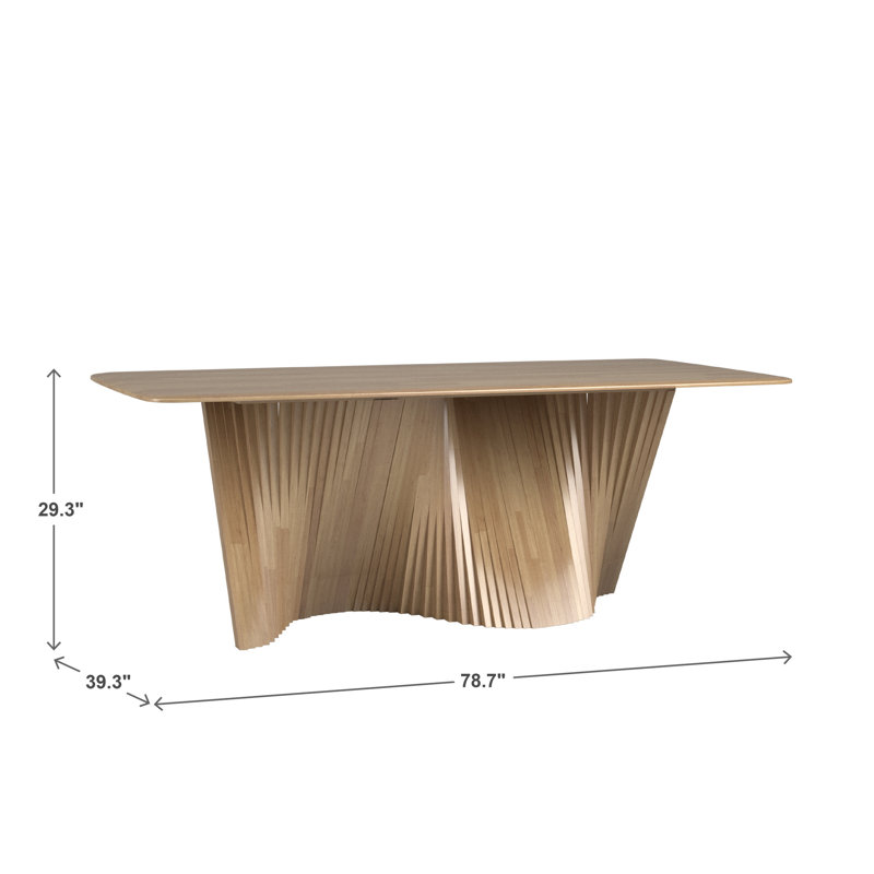 Ensemble de table de salle à manger Arusha Wave - chaises de salle à manger en lin beige, ensemble de 7 pièces, Naturel