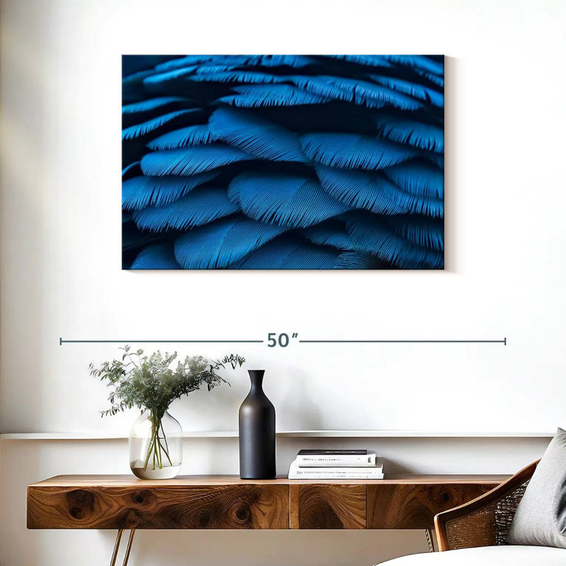 Plumes d'aras bleu Crowle, H 24 po x l 36 po