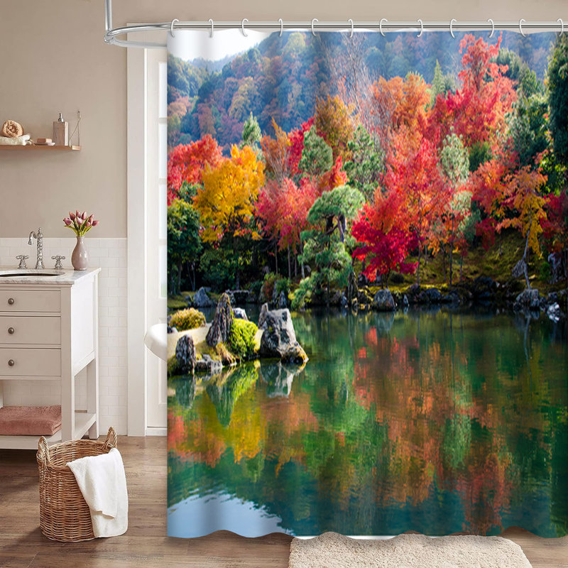 Rideau de douche avec 12 crochets, 72" L x 78" W