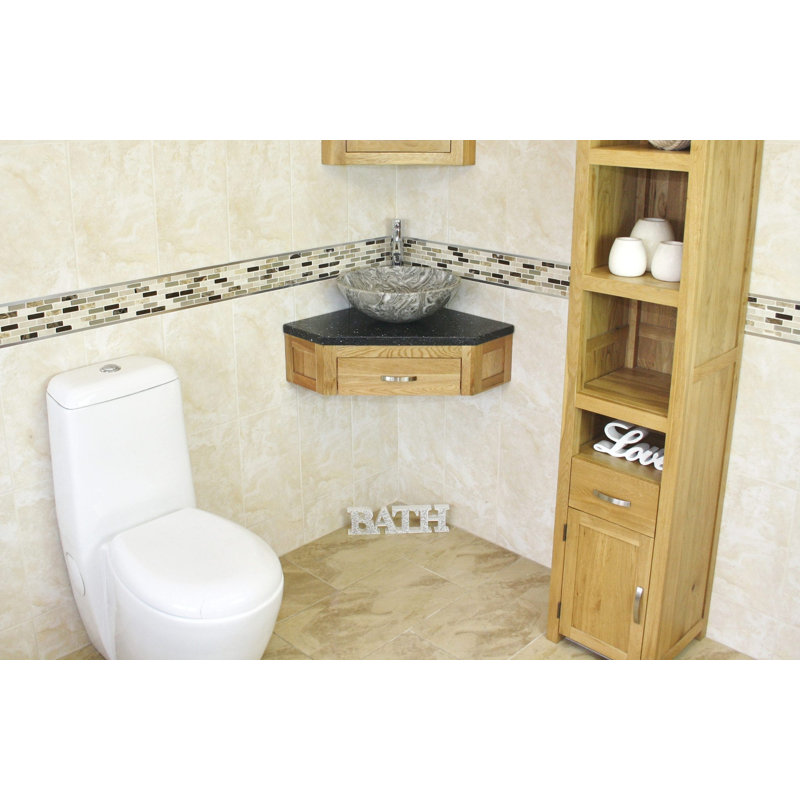Couch 550mm Single Bathroom Vanity with Vessel St1 Basin, Grey Marble, Black Quartz