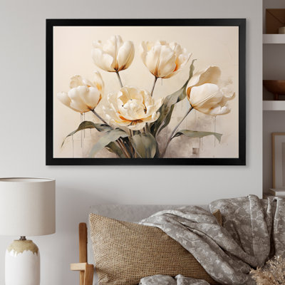 " Beige Embellished Tulips Symphony III "