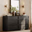 Ensemble de 3 pièces comprenant une commode de 160 cm avec 6 tiroirs et 2 tables de chevet avec 3 tiroirs, idéal pour la chambre à coucher.-2065331726