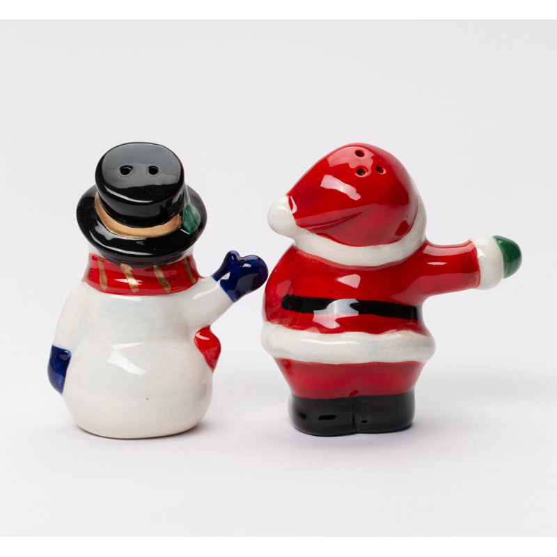 Salières et poivrières Père Noël et Bonhomme de neige Amitié