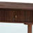 Leyna Fluted Wood 2-Drawer Oval Shaped Console Table