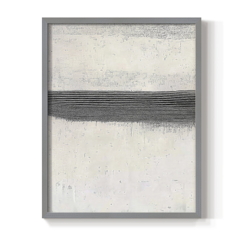 Abstrait, reproduction encadrée CLXVI, H 29 po x l 23 po, Gris