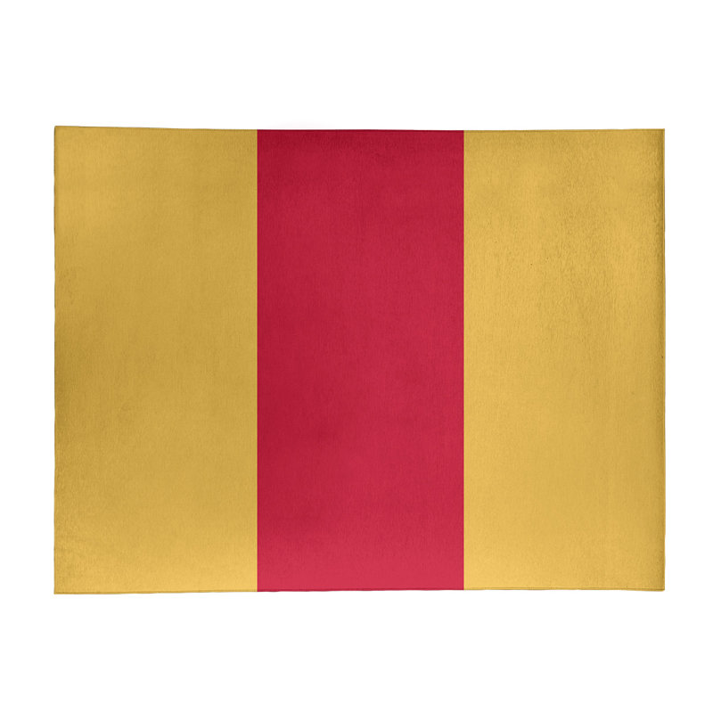 Tapis de zone rouge/jaune, Rectangle 5 pi x 7 pi